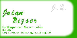 jolan mizser business card